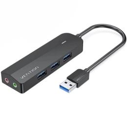 USB-хаб Vention USB 3.0  -   3хUSB 3.0/2хTRS Audio/USB Micro Black
