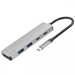 USB-хаб Proove Iron Link 5 in 1 (2 * Type-C + 2 * USB3.0 + HDMI) Silver
