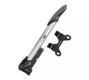 Мінінасос Green Cycle GPM-294P Т-ручка, алюмінієвий з манометром, двосторонній, 100psi, Presta+Schreder, сріблястий