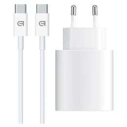 Мережевий зарядний пристрій для телефона ArmorStandart AMHJ83 White + кабель USB-C to USB-C (ARM77725)