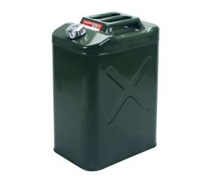 Каністра автомобільна Merlion YT-HS-FX-40L Green металева з клапаном + гнучка лійка, 40л