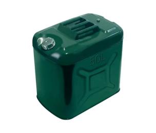 Каністра автомобільна Merlion YT-HS-FX-50L Green металева з клапаном + гнучка лійка, 50л