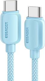 Дата-кабель Essager EXCTT1-WL03-P Type C (тато) - Type C (тато), 1m Blue