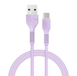 Дата-кабель Acclab AL-CBCOLOR-T1PP USB-A (тато) - USB Type-C (тато), 1.2m Purple (1283126518270)
