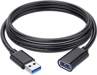 Дата-кабель Essager EXCAM-YTA01 Type-A (тато)  -  Type-A (мама), 1.5m Black