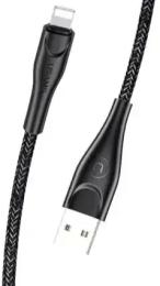 Дата-кабель USAMS U41 Type-A (тато)  -  Lightning (тато), 3m Black