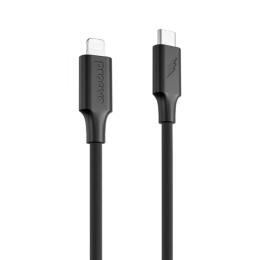 Дата-кабель Proove Striped Silicone Type-C (тато) - Lightning (тато) (1M) Black