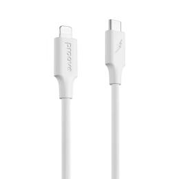 Дата-кабель Proove Striped Silicone Type-C (тато) - Lightning (тато) (1M) White