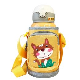 Термос Mega Zayka Котик 600 мл Yellow із силіконовою трубочкою MGZ-0311-4