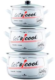 Набір каструль GUSTO Давайте готувати White (GT-T-3-LCW)