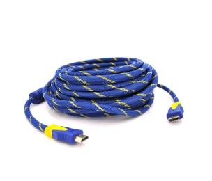 Відео-кабель Voltronic HDMI (тато)  -  HDMI (тато) 20m Blue Gold v1.4, OD-8.0mm