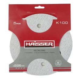 Диск шліфувальний Haisser 225мм k 100 5шт самоклеючий з отв. (119683)
