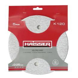 Диск шліфувальний Haisser 225мм k 120 5шт самоклеючий з отв. (119685)