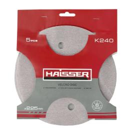 Диск шліфувальний Haisser 225мм k 240 5шт самоклеючий з отв. (119691)