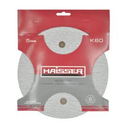 Диск шліфувальний Haisser 225мм k 60 5шт самоклеючий з отв. (131944)
