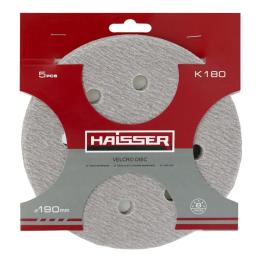 Диск шліфувальний Haisser 190мм k 180 5шт самоклеючий з отв. (119677)