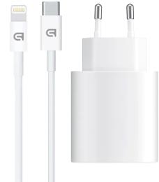 Мережевий зарядний пристрій для телефона ArmorStandart ABMHJ83 20W USB-C + кабель USB-C to Lightning White (ARM77724)