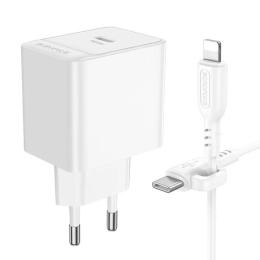 Мережевий зарядний пристрій для телефона Borofone BAS13A 20W/1 USB-C + Lightning White