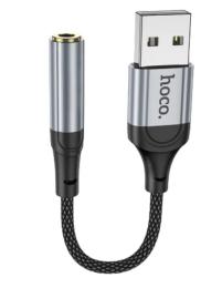 Перехідник Hoco LS36 Fresh external sound card USB (тато) - 3.5 (мама) Black