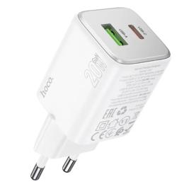 Адаптер живлення для телефона Hoco N41 Almighty PD20W + QC3.0 charger White