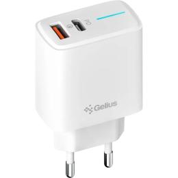 Адаптер живлення для телефона Gelius Radiance GP-HC058 White (1Type-C+ 1USB-A)(PD/QC3.0/PPS/Super VOOC) 25 W