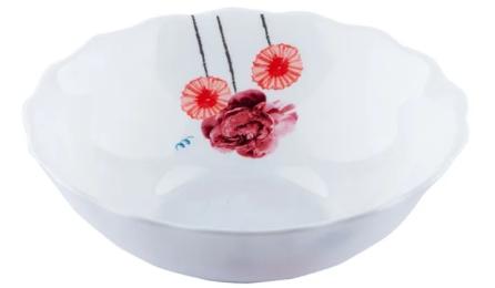 Салатник Vittora Акварельні квіти Wave 155 мм White (V-155AF)