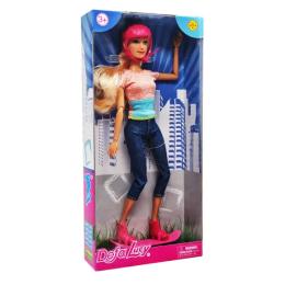 Лялька Defa 8375 Orange на скейті в шоломі