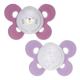 Пустушка Chicco Physio Comfort силіконова від 16 до 36 місяців 2шт.(люмінесцентна, дівчинка)