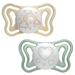 Пустушка Chicco Physio Light силіконова від 2 до 6 місяців 2шт. (люмінесцентна)