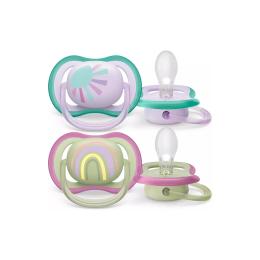 Пустушка Philips Avent Ultra Air 0-6міс, ортодонтична, 2шт, для дівчат