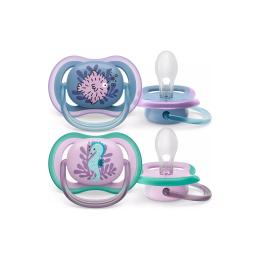 Пустушка Philips Avent Ultra Air 6-18міс, ортодонтична, 2шт, для дівчат