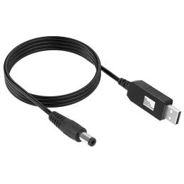 Кабель живлення для роутера EpiK (72276) USB Type-A (тато) - DC (тато), 1m Black (2.1x5.5mm) до 12V