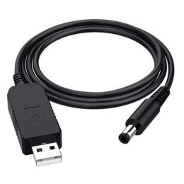Кабель живлення для роутера Infinity (00000099244) USB Type-A (тато)  -  DC (тато), 1m Black 5,5x2,1 від 5В до 9В