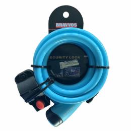 Велосипедний замок Bravvos LOC-065-110 Blue 12х1500 mm (LCK-033)