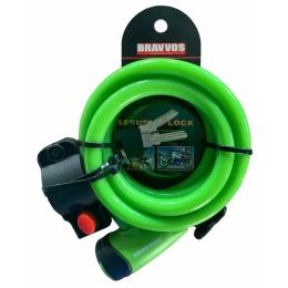 Велосипедний замок Bravvos LOC-065-110 Green 12х1500mm (LCK-032)