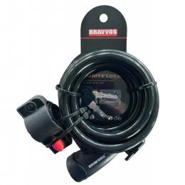 Велосипедний замок Bravvos LOC-065-110 Black 12х1500 mm (LCK-035)