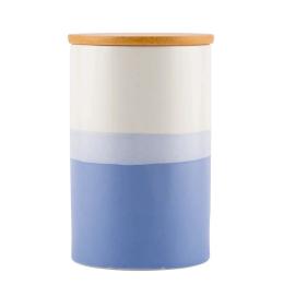 Ємність для сипучих продуктів Vittora VT-8502 White Blue небо з деревяною кришкою, 15 см