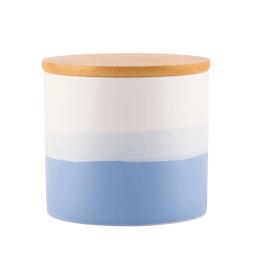 Ємність для сипучих продуктів Vittora VT-8503 White Blue небо з деревяною кришкою, 10 см