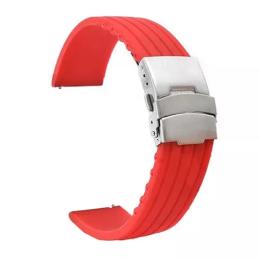 Ремінець для смарт-годинника Infinity Універсальний Silicone + Metal lock 20 mm Red для Maxcom / Samsung / Amazfit / Huawei