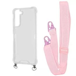 Чохол-накладка WAVE Clear Case with Strap Samsung Galaxy S21 FE (G990B) Pink Sand