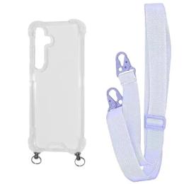 Чохол-накладка WAVE Clear Case with Strap Samsung Galaxy S24 Plus Light Purple