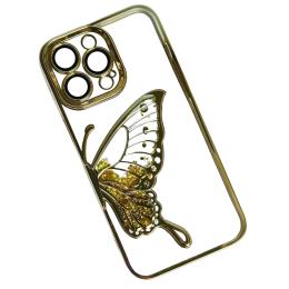 Чохол-накладка Infinity Butterflies Cover для iPhone 15 Pro Gold