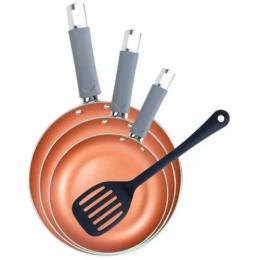 Набір сковорідок Bergner Loja reeco 18/22/26 см (BGEU-5582) з лопаткою