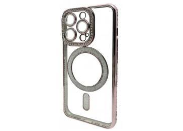 Чохол-накладка Infinity Magnetic Diamond Case iPhone 15 Pro Max Transparent Pink