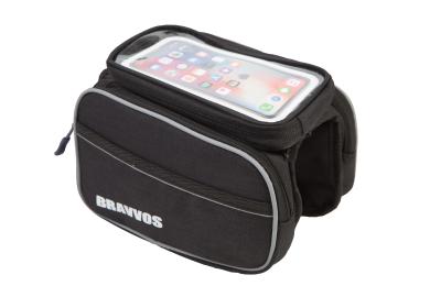 Велосипедна сумка Bravvos QJ-202 Black з відділенням для смартфона (BIB-060)