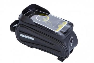 Велосипедна сумка Bravvos SAB010-E003 Black White з відділенням для смартфона (BIB-068)
