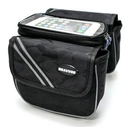 Велосипедна сумка Bravvos QL-200 Black з відділенням для смартфона (BIB-015)
