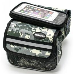 Велосипедна сумка Bravvos QL-202 Gray з відділенням для смартфона (BIB-019)