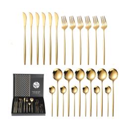 Набір столових приборів YiWu High Quality Polished Cutlery Set 24 Gold