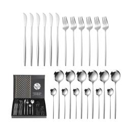 Набір столових приборів YiWu High Quality Polished Cutlery Set 24 Silver